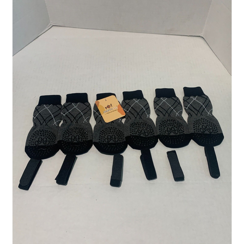 BEAUTYZOO Lot Of 3 Anti-Slip Dog Socks With Grips Traction Control